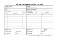 Job Training Record Log Template