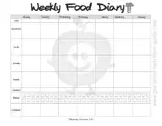 Free Download PDF Books, Weekly Food Diary Log Template