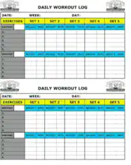 Daily Workout Log Sheet Template