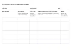 Health and Safety Risk Assessment Example Template