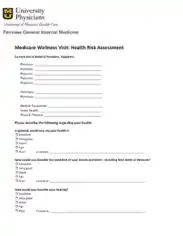 Medicare Health Risk Assessment Form Template
