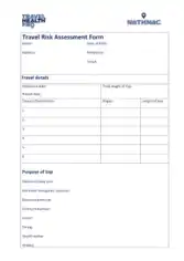 Free Download PDF Books, Travel Health Risk Assessment Template