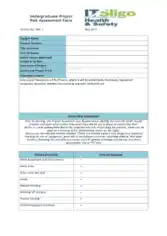 Project Risk Assessment Form Template