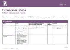 Fireworks in Shops Retail Risk Assessment Checklist Template