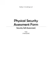 Physical Security Risk Self Assessment Template