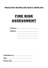 Free Download PDF Books, Blank Fire Risk Assessment Form Template