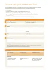 Personal Safety Risk Assessment Form Template