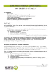 Free Download PDF Books, Risk Assessment and Volunteers Information Sheet Template