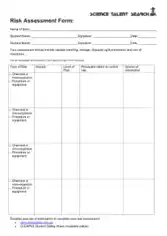 Free Download PDF Books, Risk Assessment Blank Form Template