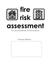 Free Download PDF Books, Small Premises Fire Risk Assessment Template