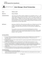 Brand Sales Manager Job Description Template