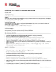 Event Sales Coordinator Position Job Description Template