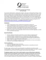 Full Time IT Project Manager Job Description Template
