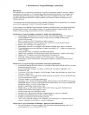 IT Infrastructure Project Manager Consultant Job Description Template
