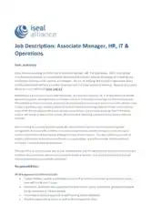 Free Download PDF Books, IT Project Associate Manager Job Description Template