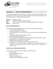 Free Download PDF Books, Assistant Production Manager Job Description Template