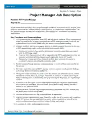 Free Download PDF Books, Sample Project Manager Job Description Template