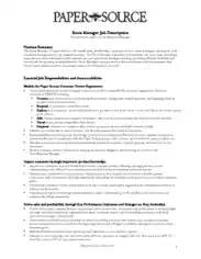 Sales Store Manager Job DescriptionTemplate
