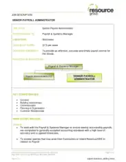 Free Download PDF Books, Senior Payroll Administrator Job Description Template