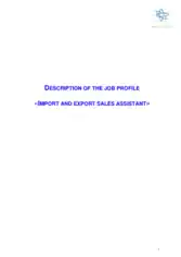 Sales Export Assistant Job Description Template
