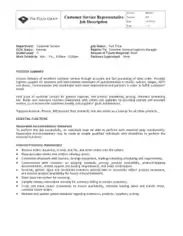 Free Download PDF Books, Customer Service Representative Job Description Resume Template