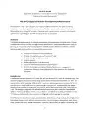 Free Download PDF Books, PRE-RFP Analysis for Website Development and Maintenance Template