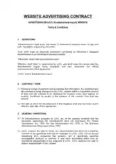 Free Download PDF Books, Website Advertising Contract Template