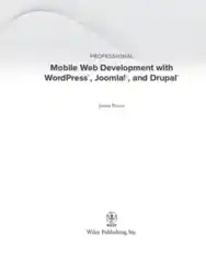 Professional Mobile Web Development With WordPress Joomla And Drupal