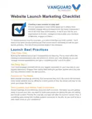 Website Launch Marketing Checklist Sample Template