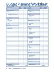 Free Download PDF Books, Budget Planning Worksheet Template