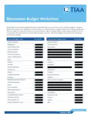 Sample Retirement Budget Worksheet Template