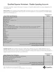 Qualified Expense Worksheet Template