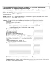 Free Download PDF Books, Self Employed Business Expenses Worksheet Sample Template