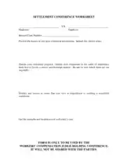 Free Download PDF Books, Settlement Conference Worksheet Template