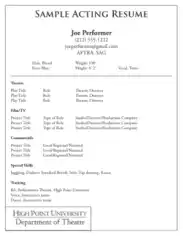 Free Download PDF Books, Acting CV Template