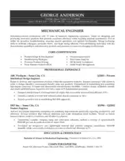 Mechanical Engineering CV Sample Template