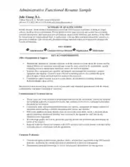 Free Download PDF Books, Administrative Functional CV Template
