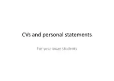 Free Download PDF Books, Personal Statement Example CV Template