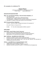 Free Download PDF Books, Traditional CV Template