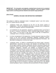 Free Download PDF Books, Sample General Release and Separation Agreement Template