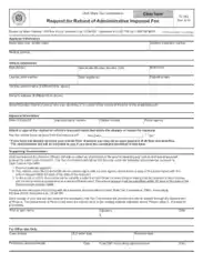 Request for Refund of Administrative Impound Fee Form Template