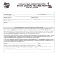 Event Medical Release Form Template