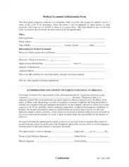 Medical Authorization Release Form for Minor Template
