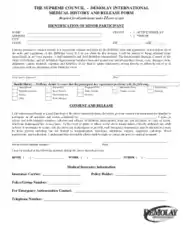 Medical History and Release Form Template