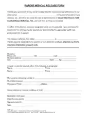 Parent Medical Release Formtemplate