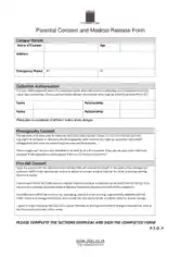 Free Download PDF Books, Parental Consent and Medical Release Form Template