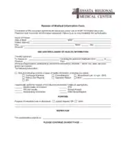 Release of Medical Information Form Pdf Template