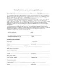 Sample Medical Release Form for Child Template