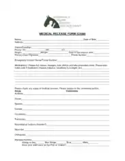 Simple Medical Release Form for Child Template