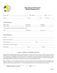 Youth Soccer Medical Release Form Template